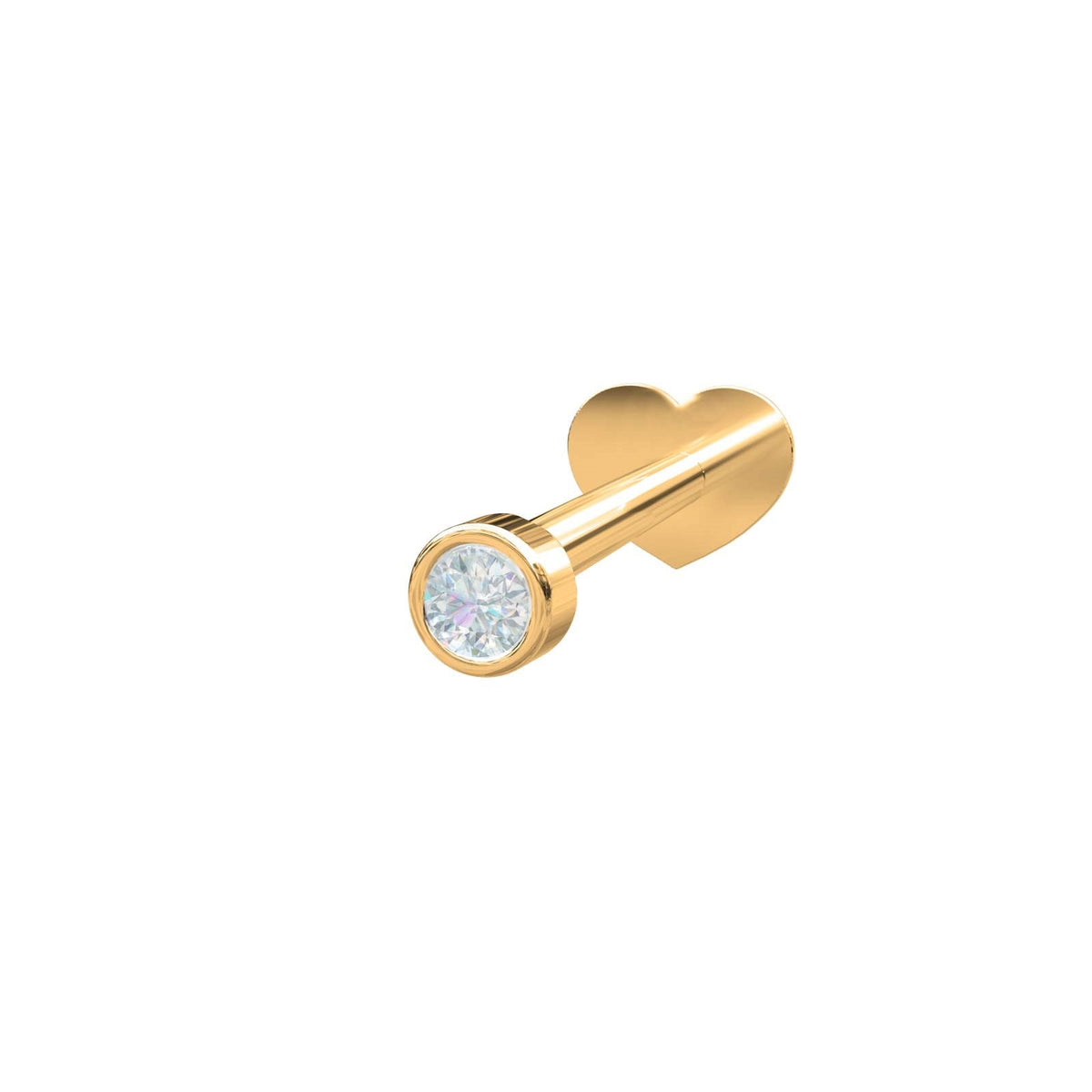 Nordahl Andersen labret piercing i 14 karat guld med 0,06 ct diamant i rund fatning