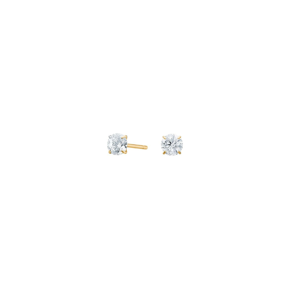 Nordahl Andersen ørestikker i forgyldt nikkelfri titanium med hvid zirkonia, 4 mm