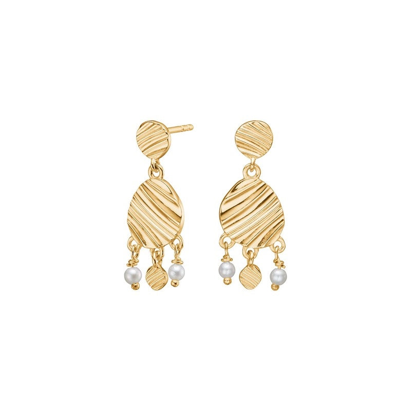 Nordahl Jewellery - Ørehængere i forgyldt sølv RIPPLES52
