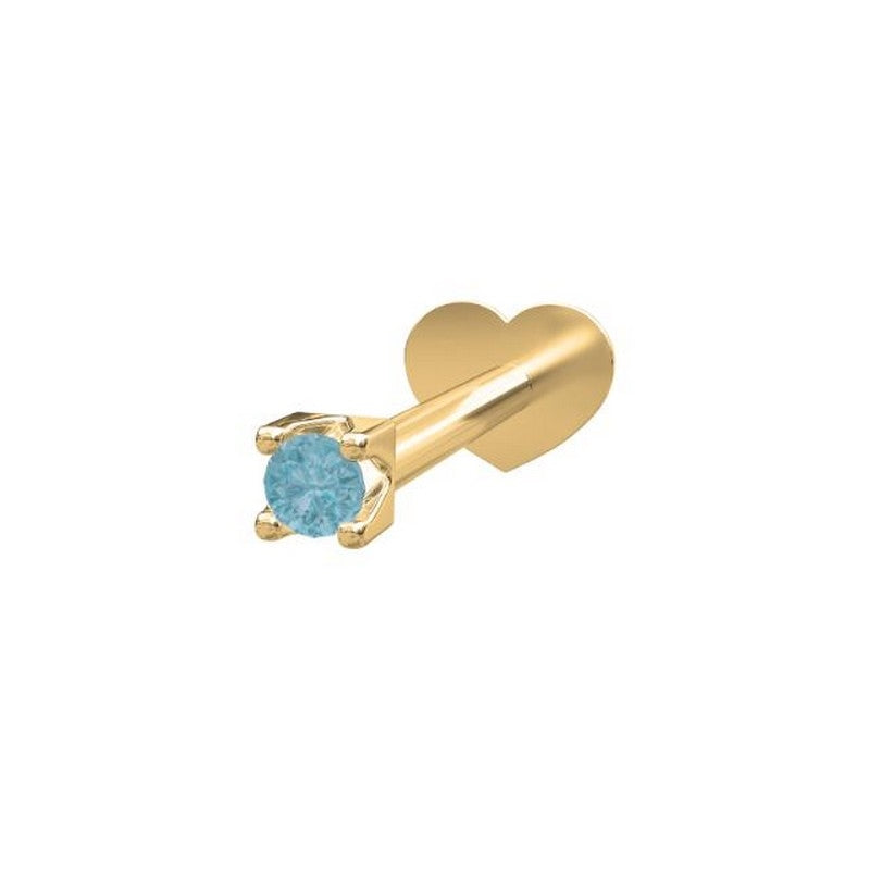 Labret Piercing smykke PIERCE52 blå 14kt. 30140120500