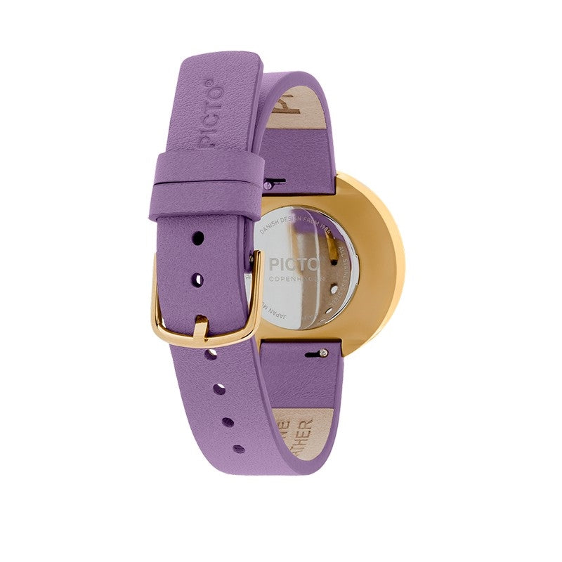 Picto ur med lavenderfarvet læderrem, light lavender urskive 4