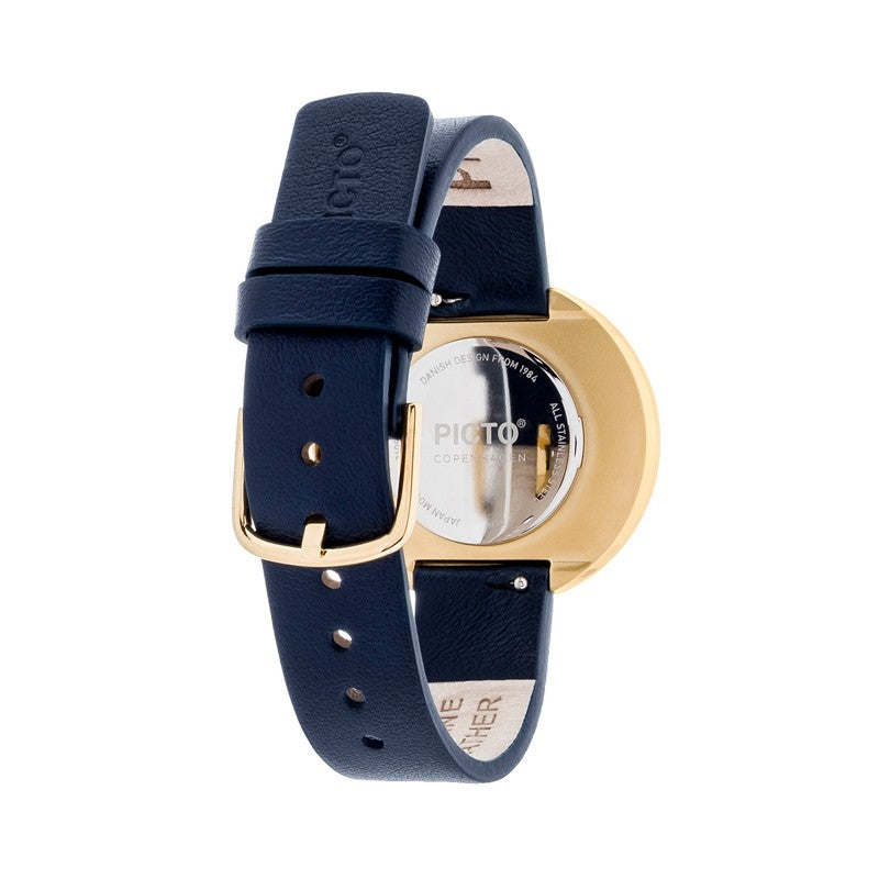 Picto ur med midnight blue læderrem, cinnamon red urskive 4