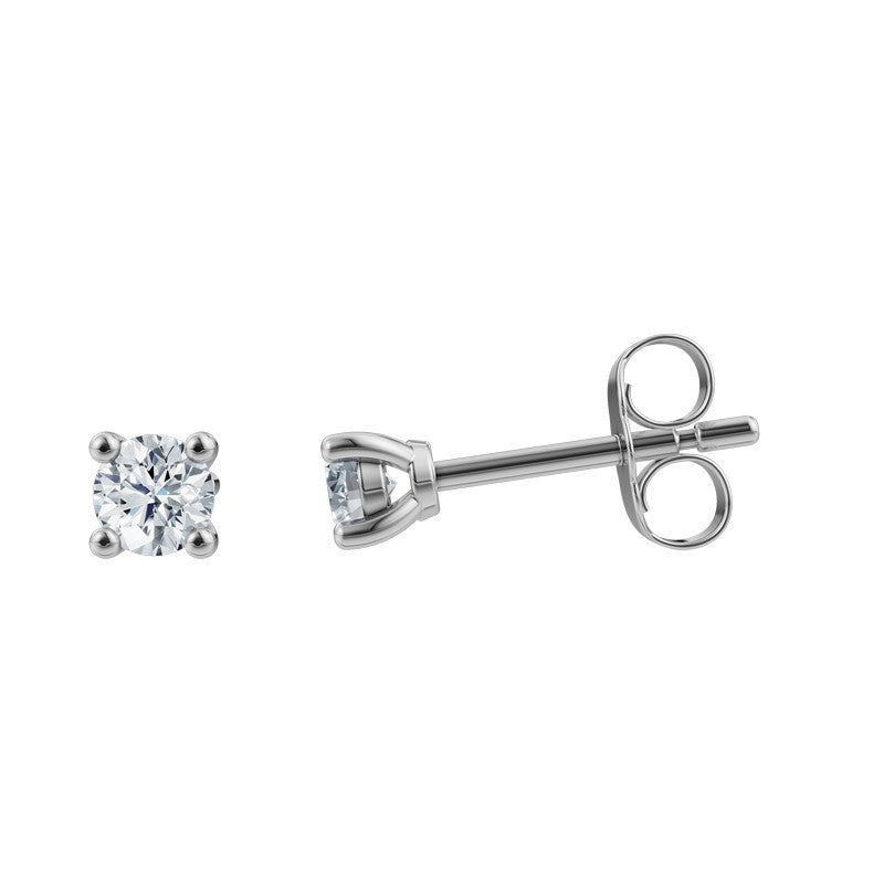 LUXURY Øreringe i 14 kt hvidguld med lab-grown diamanter 2x0,125 - 2x0,50 ct