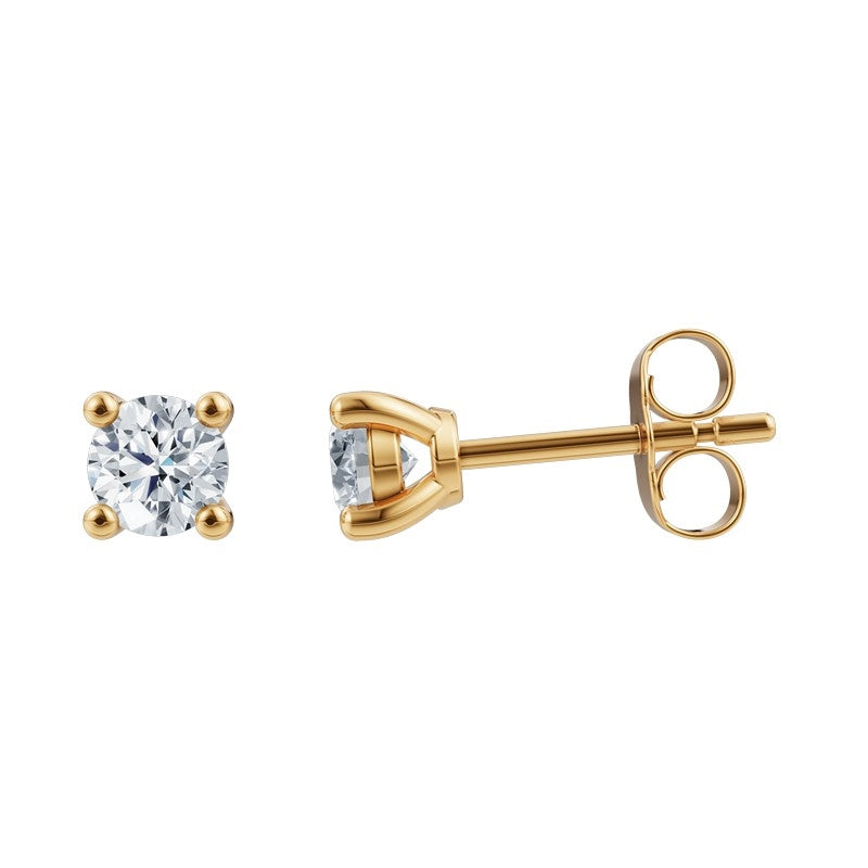 LUXURY Øreringe i 14 kt guld med lab-grown diamanter 2x0,125 - 2x0,50 ct