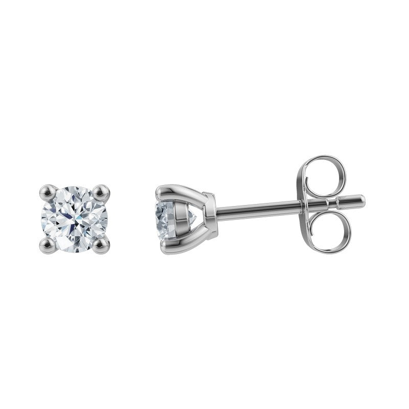 LUXURY Øreringe i 14 kt hvidguld med lab-grown diamanter 2x0,125 - 2x0,50 ct