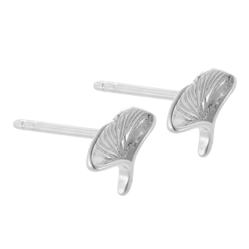 Aqua Dulce - Biloba Earstud i sterlingsølv