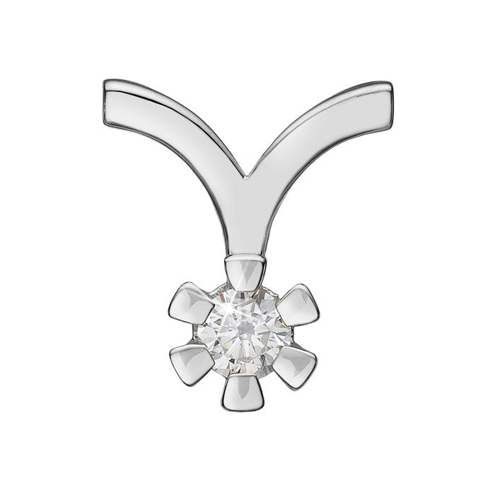 Hvidguld vedhæng i 14 kt med diamant af Eternity