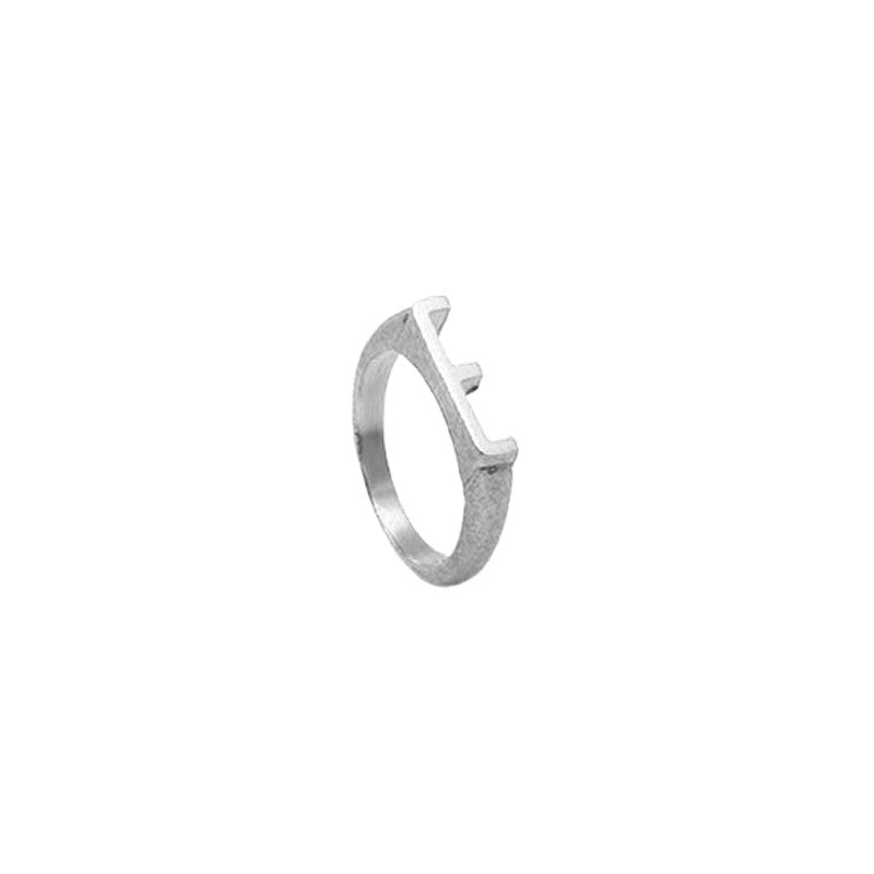 Initials Ring i rhodineret sølv med bogstaver