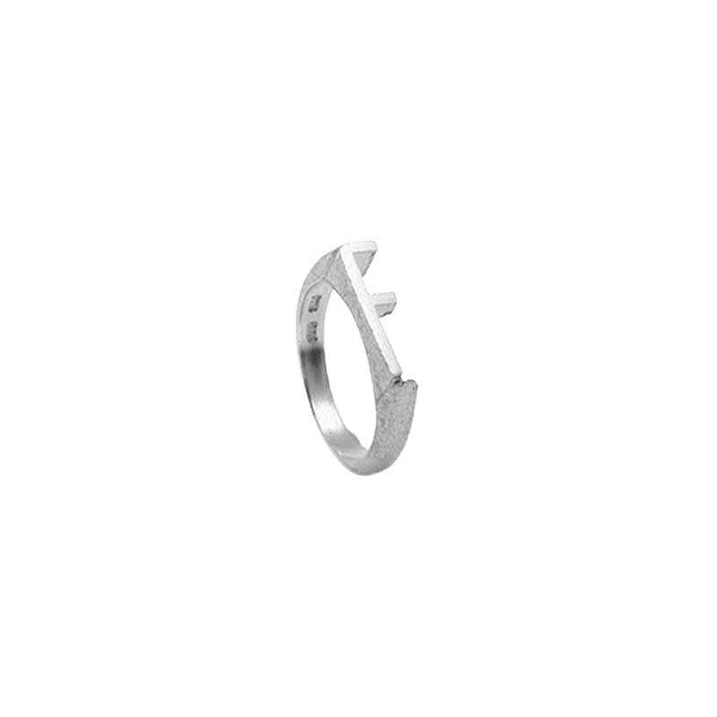 Initials Ring i rhodineret sølv med bogstaver