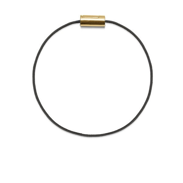 Black Sun Basisarmbånd i sort nylon og m. 14 kt. guldlås