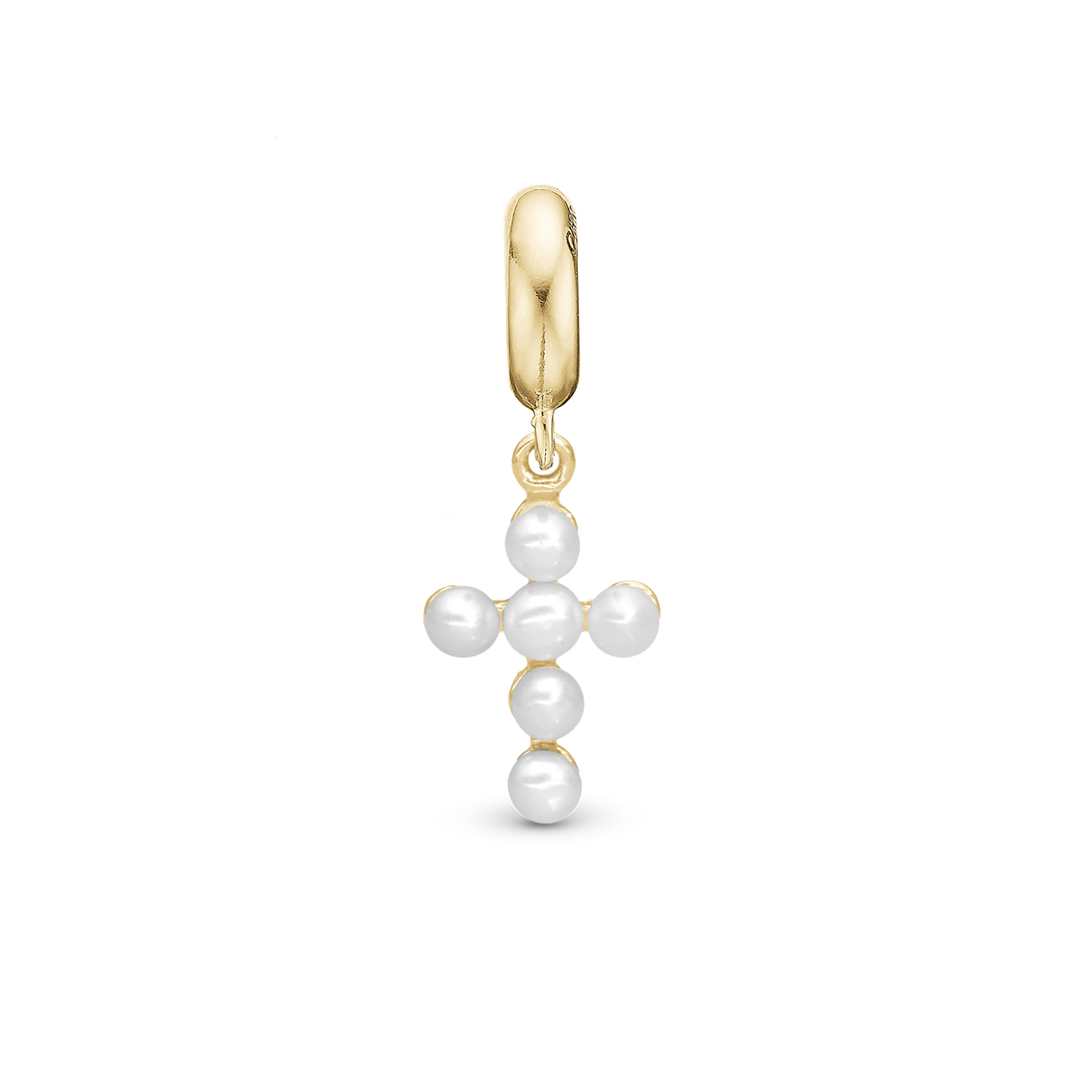 Christina Jewelry Pearl Cross hænger charm i forgyldt sølv