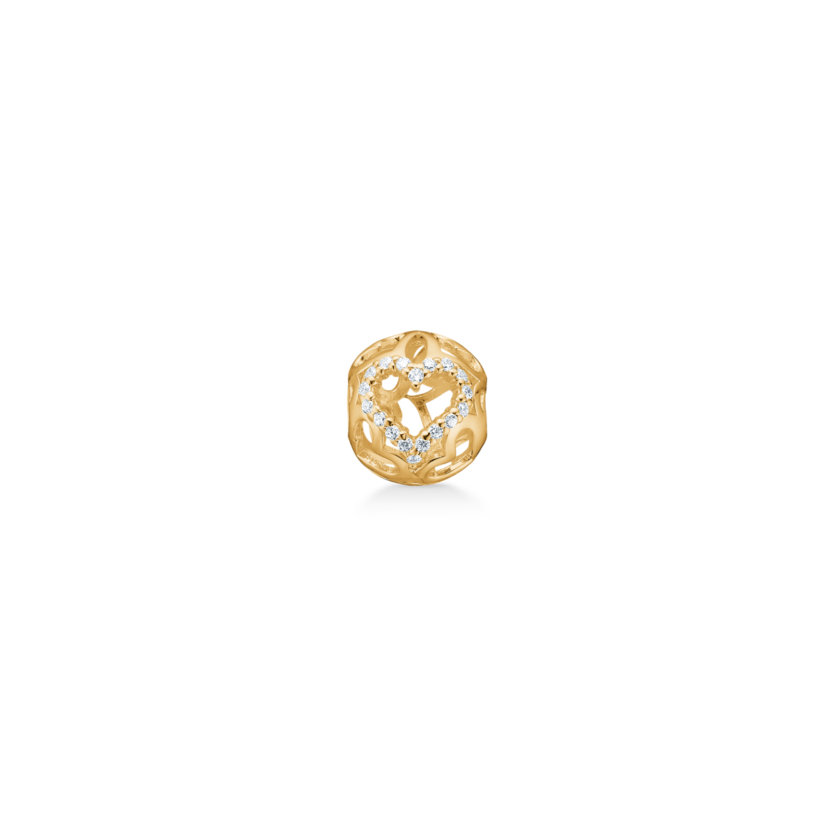 Mads Z Poetry Tender Love bead i forgyldt sølv med zirkonia 8 mm