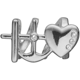 Christina Jewelry & Watches FAITH, HOPE & LOVE charm i sølv med klare zirkonia-sten