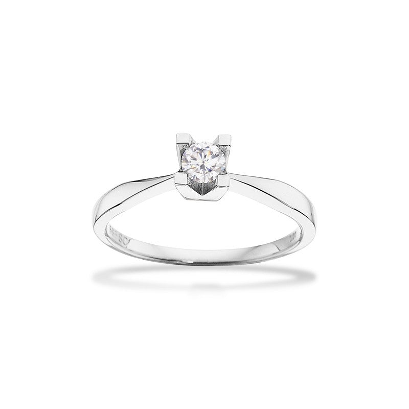 Kleopatra Ring i 8 kt. hvidguld 0,05ct.-0,25ct. diamant