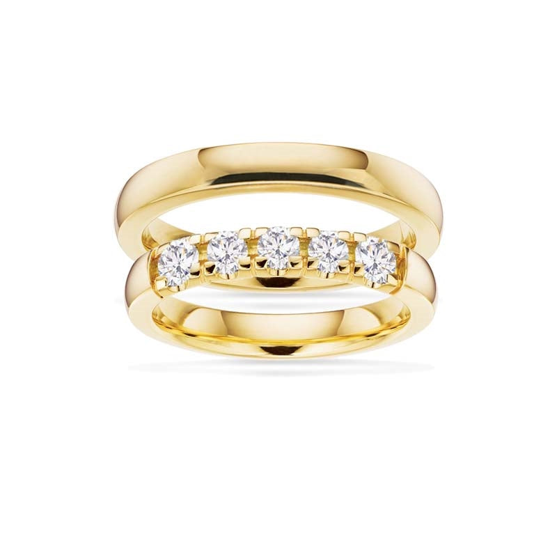 Vielsesringe - Grace i14kt guld - 3,25 mm og 0,07ct (vælg antal sten)