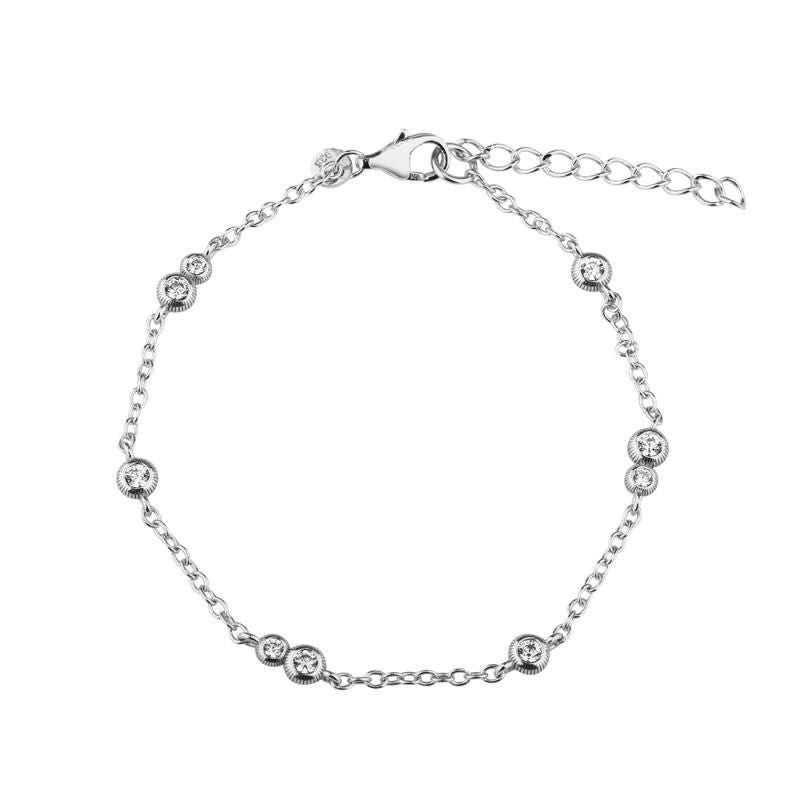 WHISPER PURE armbånd i sølv med zirkonia, Aqua Dulce