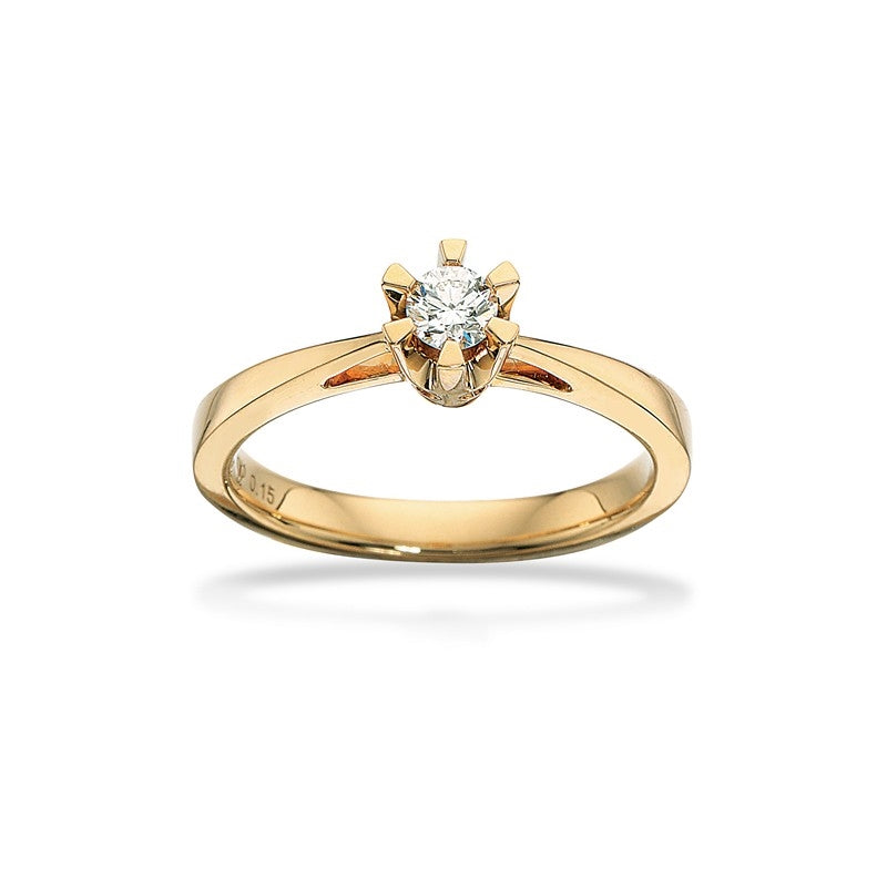 Prinsesse Ring i 14 kt. guld m. 0,03ct. - 0,50ct. diamant