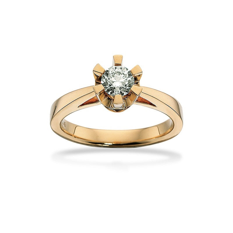 Prinsesse Ring i 14 kt. guld m. 0,03ct. - 0,50ct. diamant