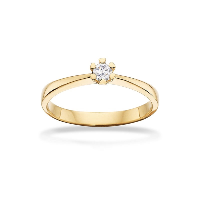 Vida ring 8 kt. guld med brillant 0,03 - 0,35ct.