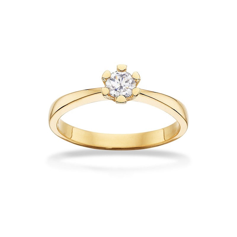 Vida ring 14 kt. guld med brillant 0,03 - 0,50 ct.