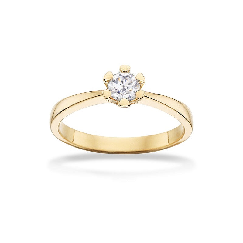 Vida ring 14 kt. guld med brillant 0,03 - 0,50 ct.