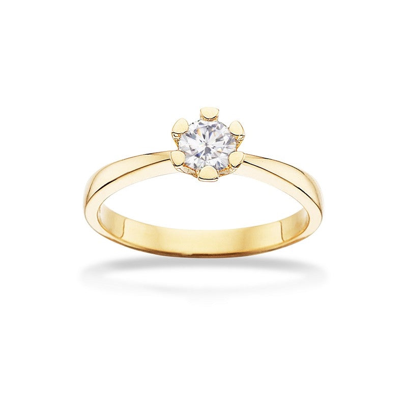 Vida ring 14 kt. guld med brillant 0,03 - 0,50 ct.
