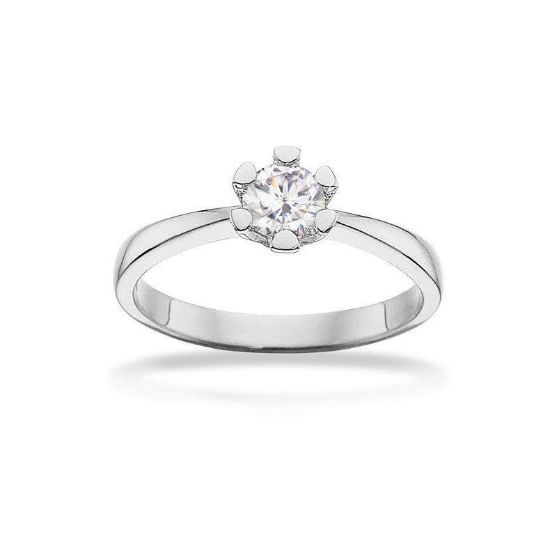 Vida ring 14 kt. hvidguld med brillant 0,03 - 0,50 ct.