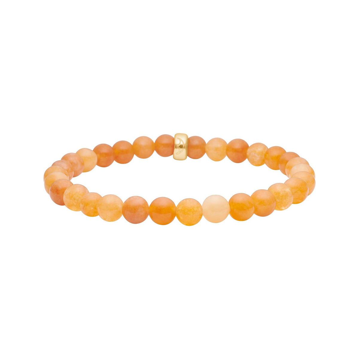 Heide Heinzendorff Orange svampekvars armbånd fra Heide Heinzendorff i forgyldt sølv med 6 mm orange svampekvarts-perler.