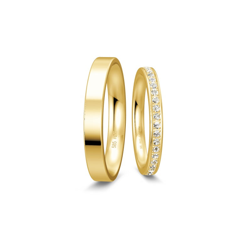 Breuning Renaissance vielsesring i 8 til 14 karat guld med 41 diamanter