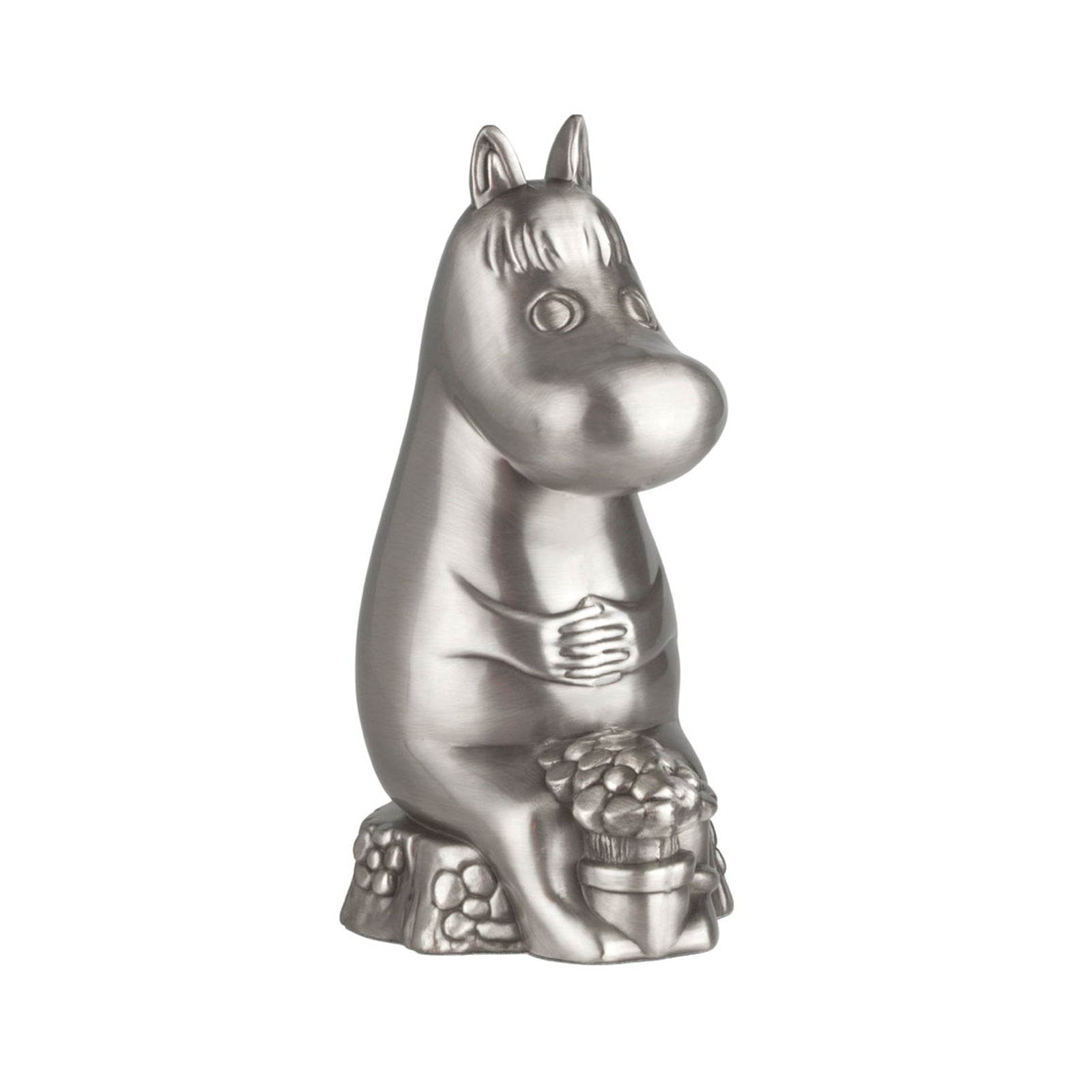 NOA Kids Snorkfrøken sparebøsse i fortinnet metal med siddende figur og blomsterdetaljer.