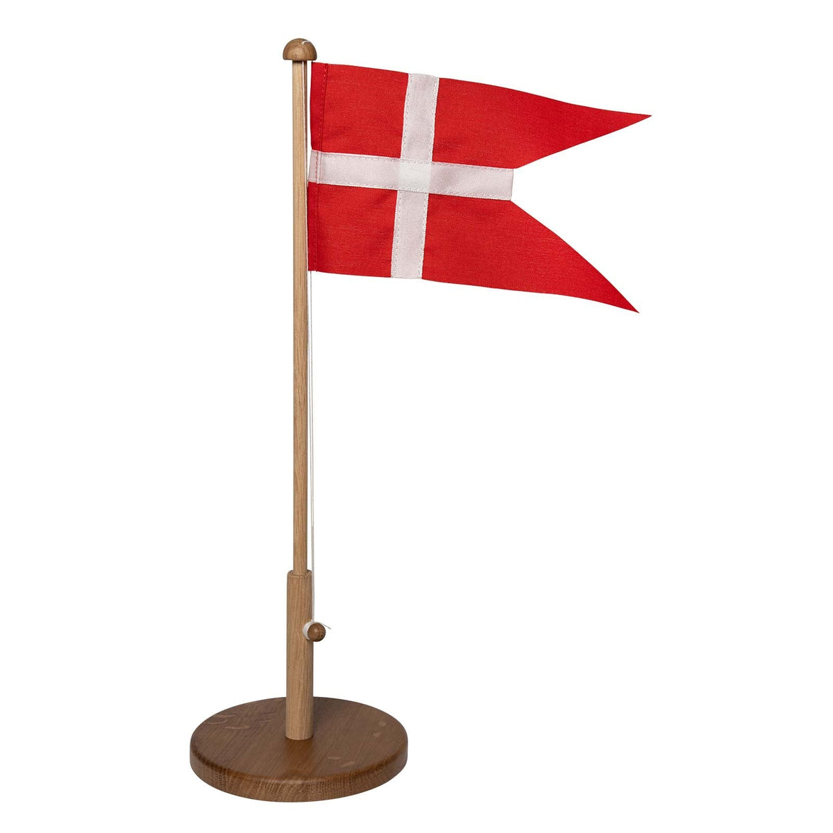 Nordahl Andersen flagstang i egetræ med Dannebrog i stof