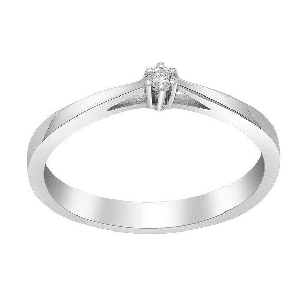 Afrodite 14 kt. hvidguld diamantring fra 0,03 carat