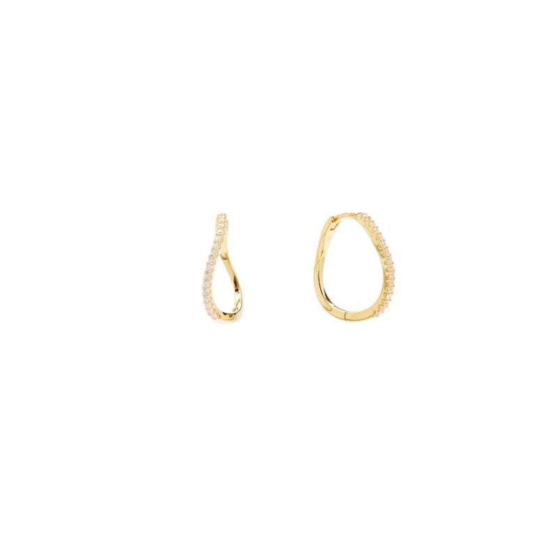 Pico - Amelia petit crystal hoops i forgyldt sølv