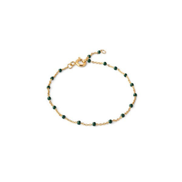 Enamel - Lola PETROL GREEN armbånd i forgyldt