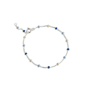 Enamel Copenhagen Lola MARINE armbånd i sølv med blå emaljerede perler