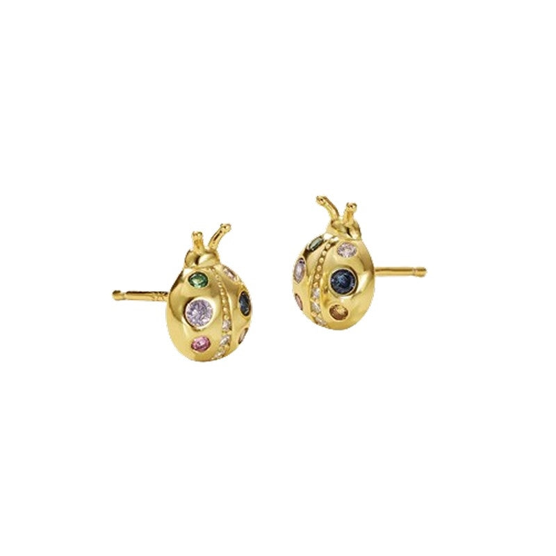 ByBirch Ladybug øreringe med zirkonia BB-026G