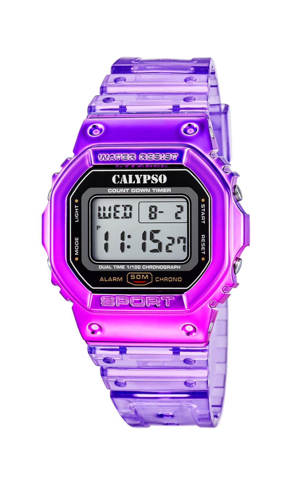 Calypso Digital Color Splash digitalt lilla unisex ur