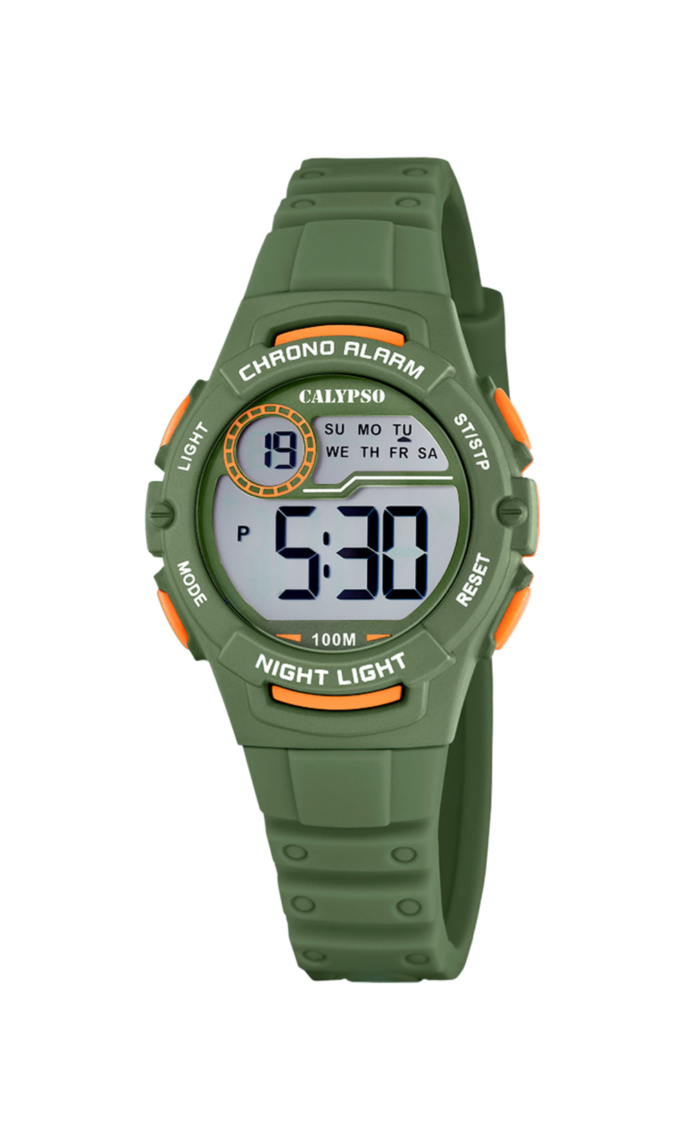 Calypso K5852/4 digitalt børneur i grøn med silikone rem