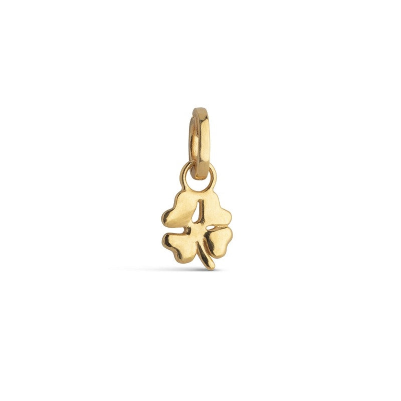 Enamel - Firkløver charm i forgyldt sølv