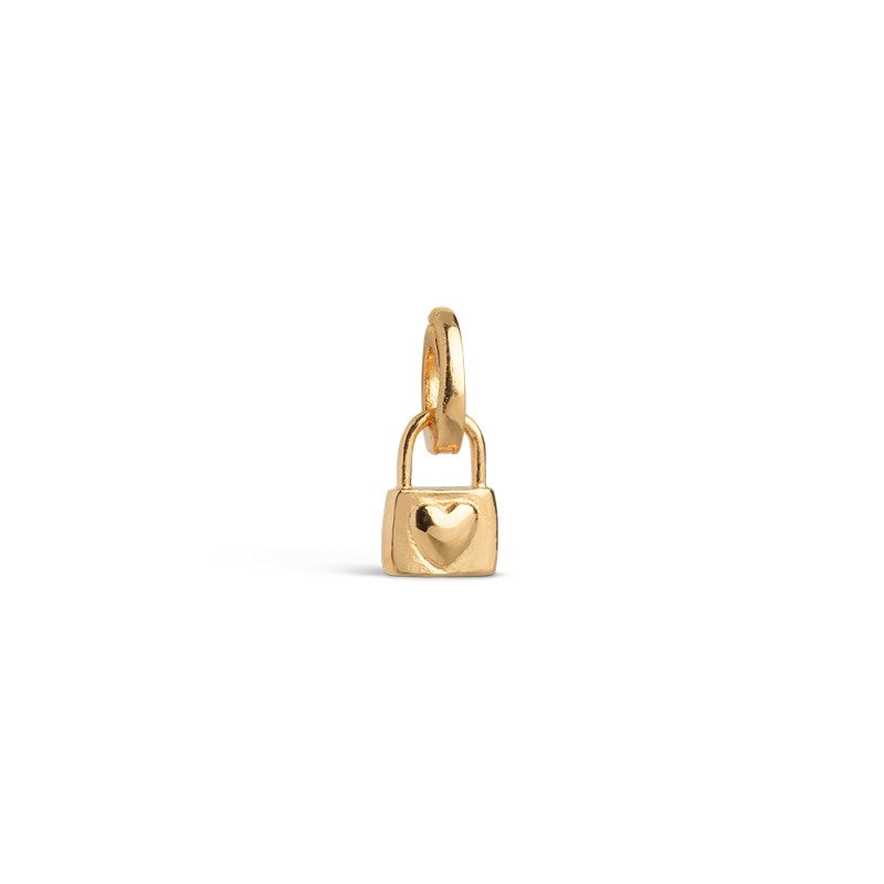 Enamel - Locked Love charm i forgyldt sølv