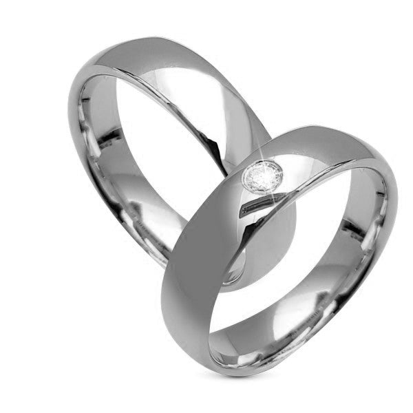 Aagaard vielsesringe i hvidguld med 1 lab-grown diamant, 9 eller 14 kt