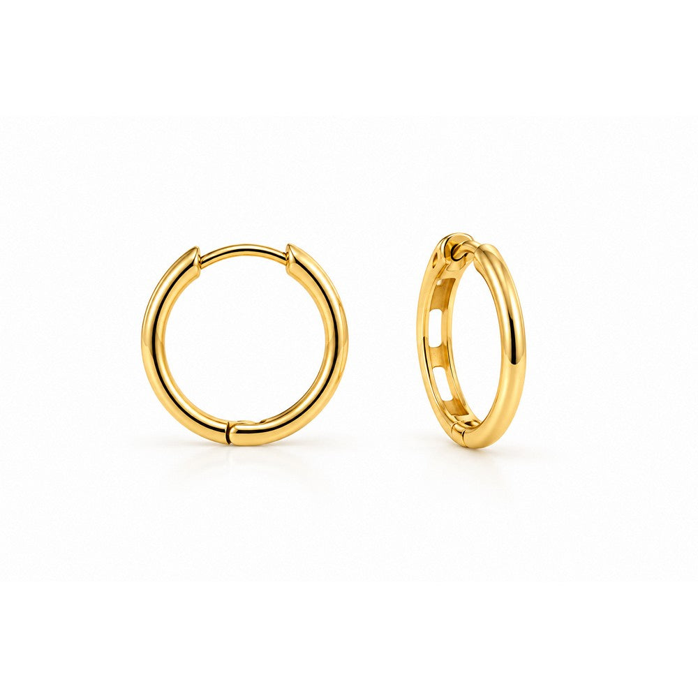 Creoler i 8 kt guld med kliklås 13-17 mm