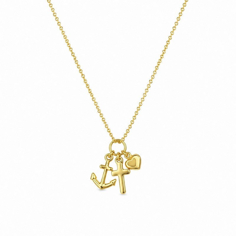 Smukt Tro, Håb og Kærlighed vedhæng i 8 karat guld