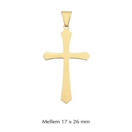 Kors vedhæng i 8-14 kt guld. 17 x 26 mm Medium