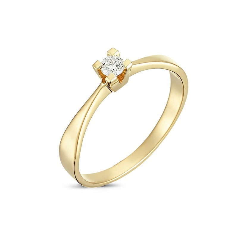 Diamantring i 14 kt. guld med 0,30ct brillant