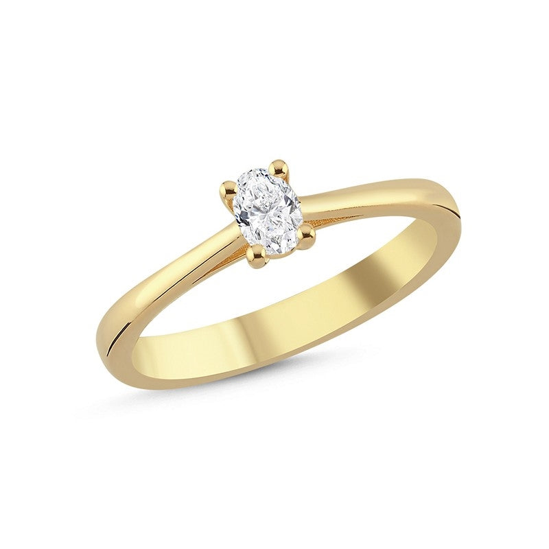 The One Oval Diamantring i 14 kt. guld med 0,13 - 0,50 carat