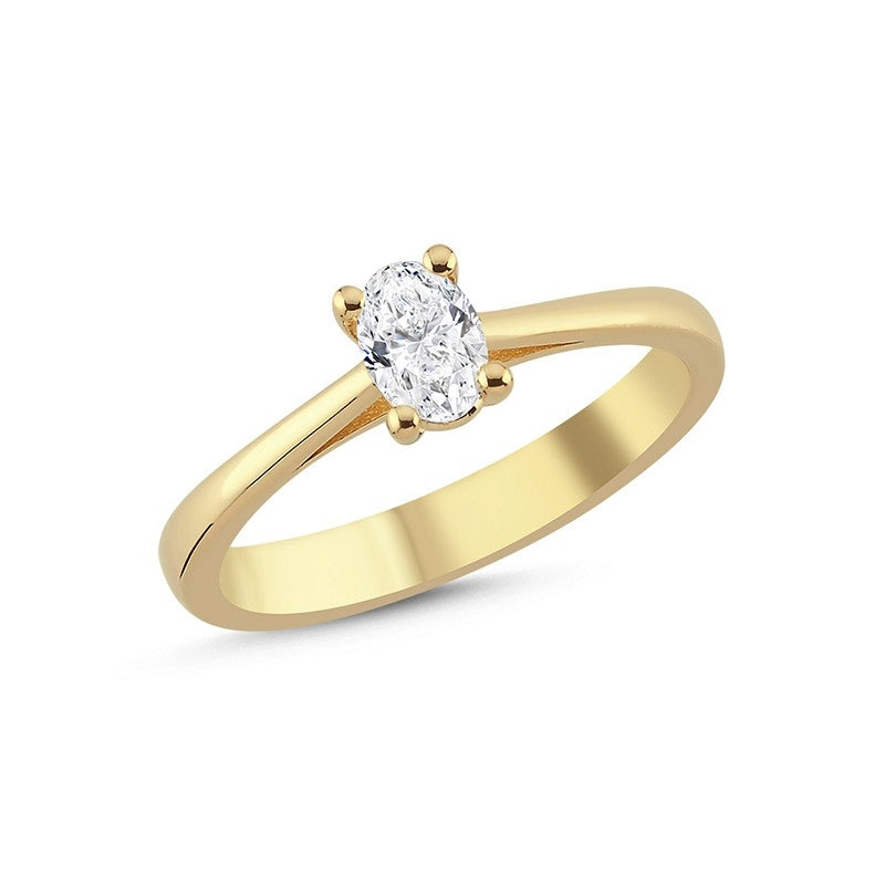 The One Oval Diamantring i 14 kt. guld med 0,13 - 0,50 carat