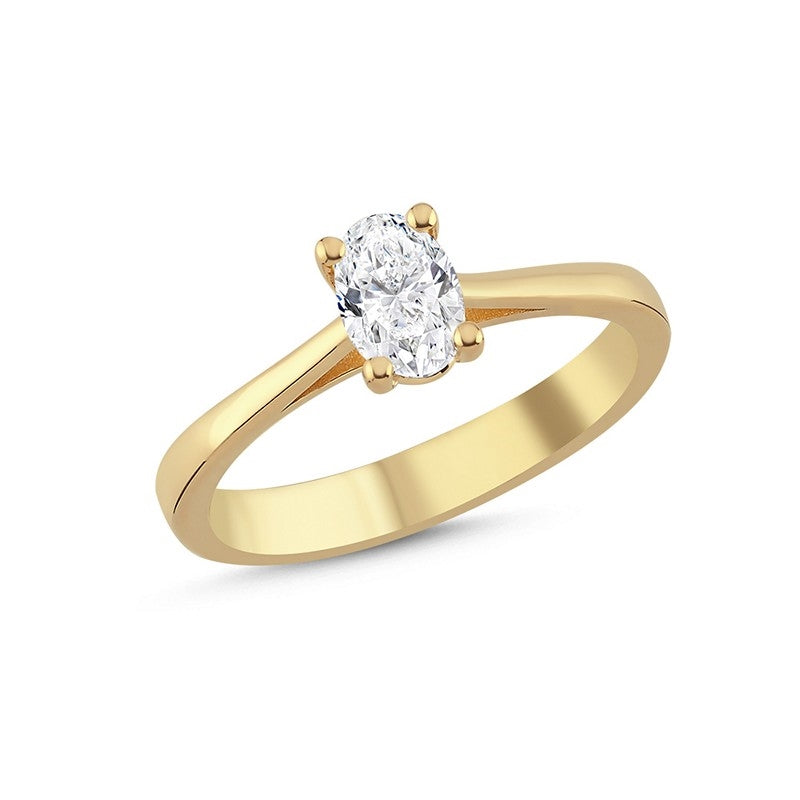 The One Oval Diamantring i 14 kt. guld med 0,13 - 0,50 carat