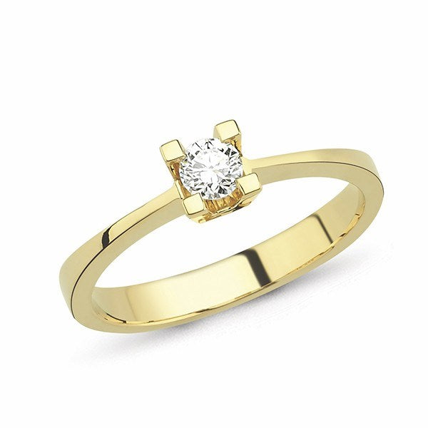 Nuran STAR prinsessering i 14 kt guld med diamant 6 grabber