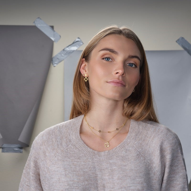 Nordahl Jewellery Forgyldt sølv ørehængere CLOVERA52